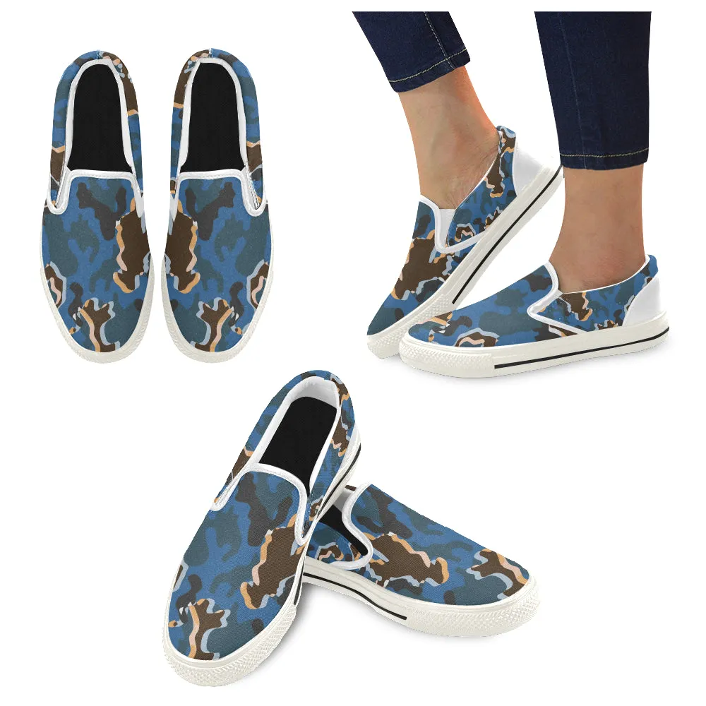 Men's Abstract Camouflage Print Canvas Slip-on Shoes