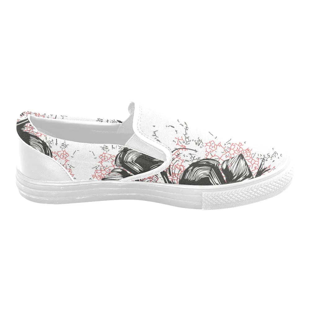 Men's Abstract Doodle Print Canvas Slip-on Shoes