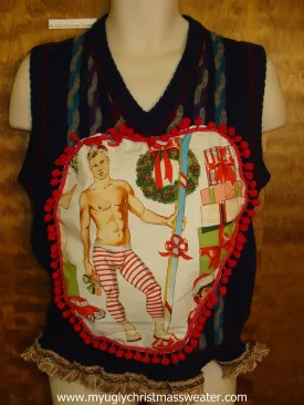 Mens Amazing Hottie Guy Ugly Christmas Sweater Vest