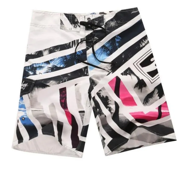 Men's Beach Trunks Board Shorts with Elastic Waist and Pocket