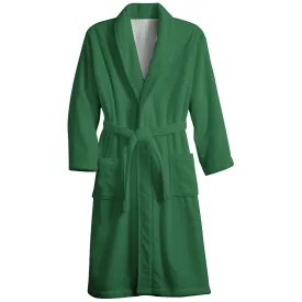 Mens Belt Green Solid Color Fleece Lounge Robe