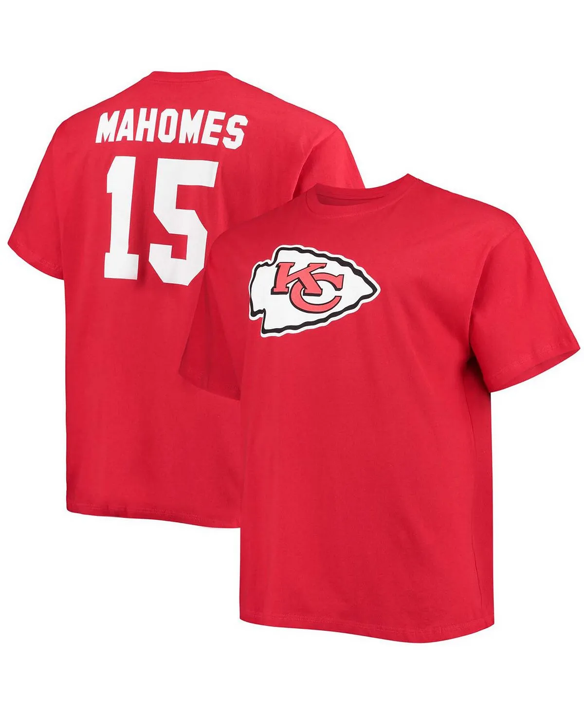 Men's big and tall patrick mahomes red kansas city chiefs jersey with player name and number Fanatics red