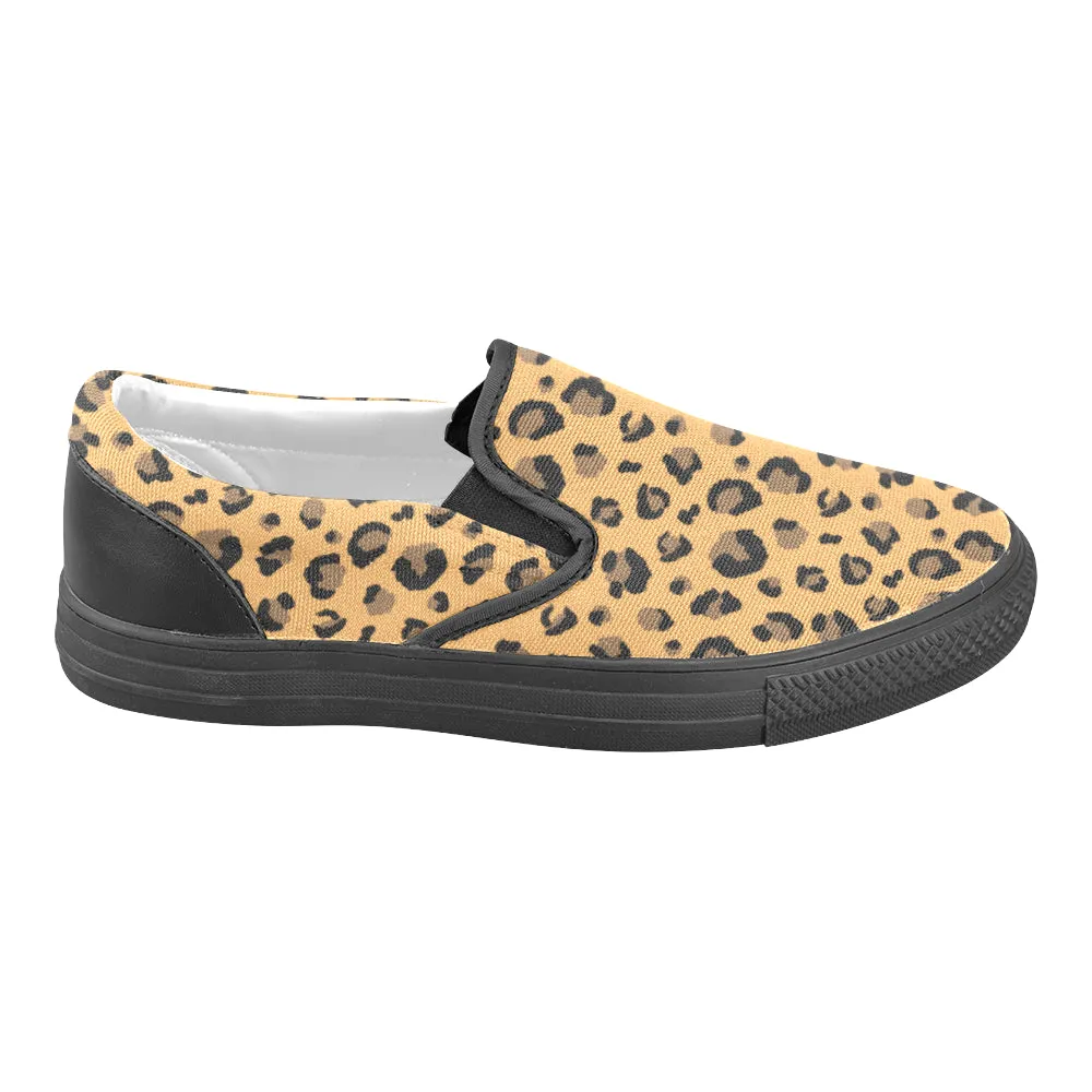 Men's Big Size Leopard Print Slip-on Canvas Shoes