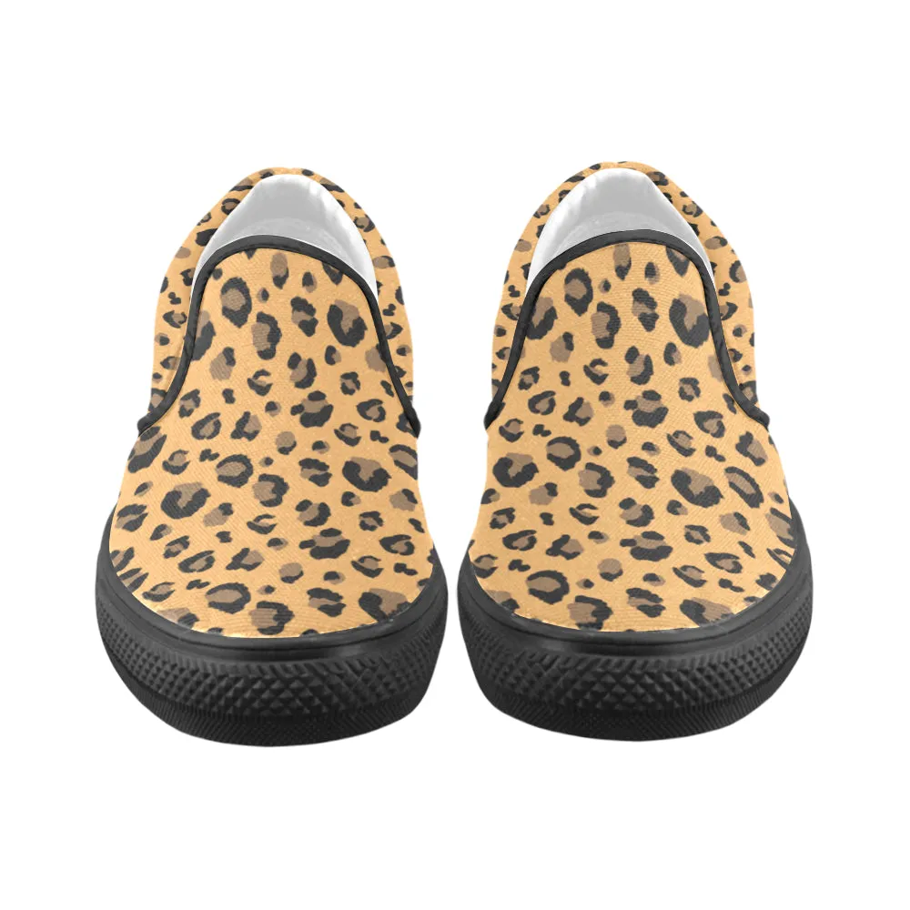 Men's Big Size Leopard Print Slip-on Canvas Shoes