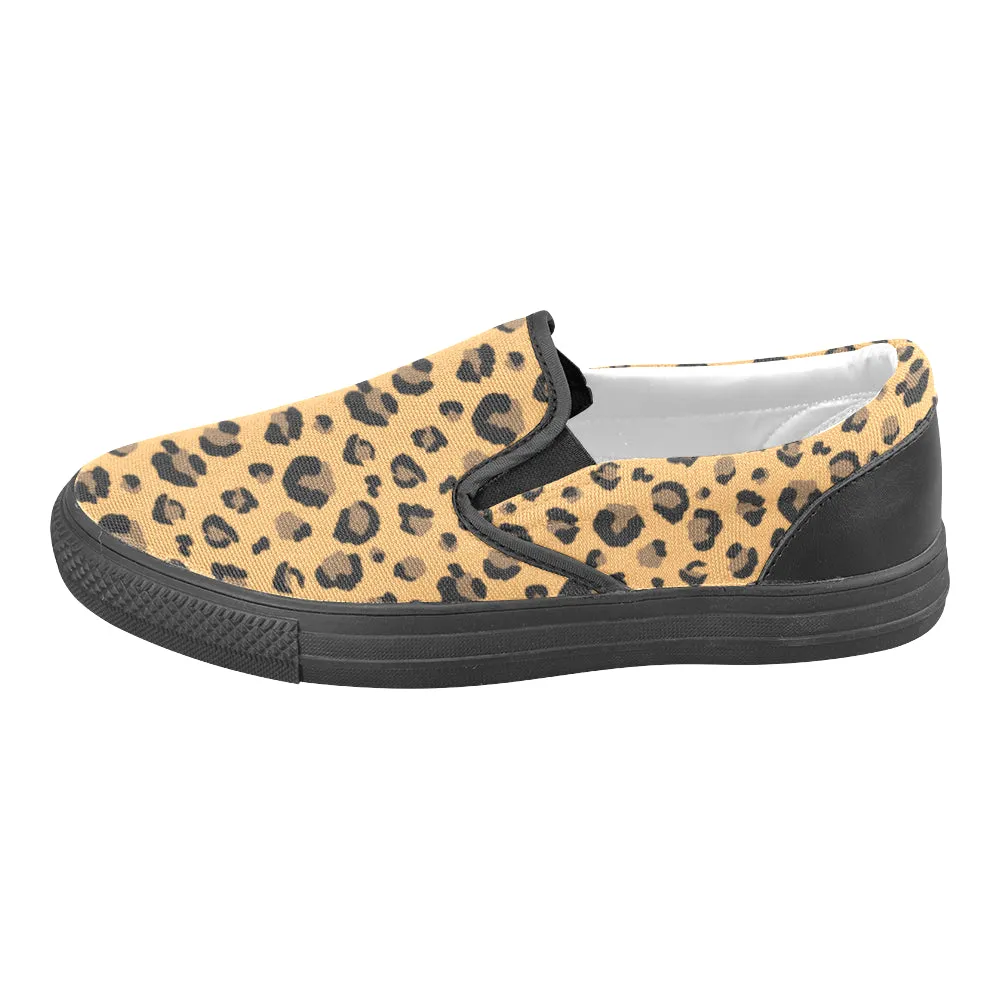 Men's Big Size Leopard Print Slip-on Canvas Shoes