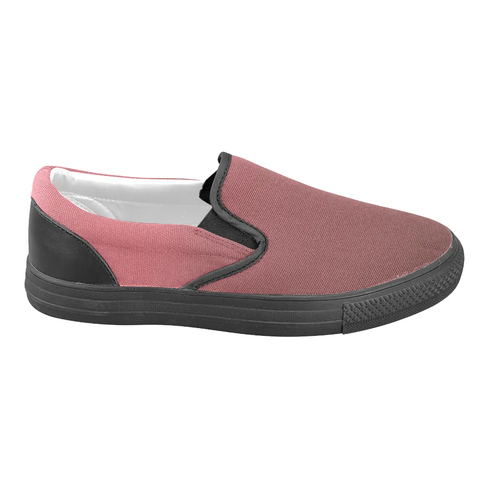 Men's Big Size Wine Colour Solids Print Slip-on Canvas Shoes