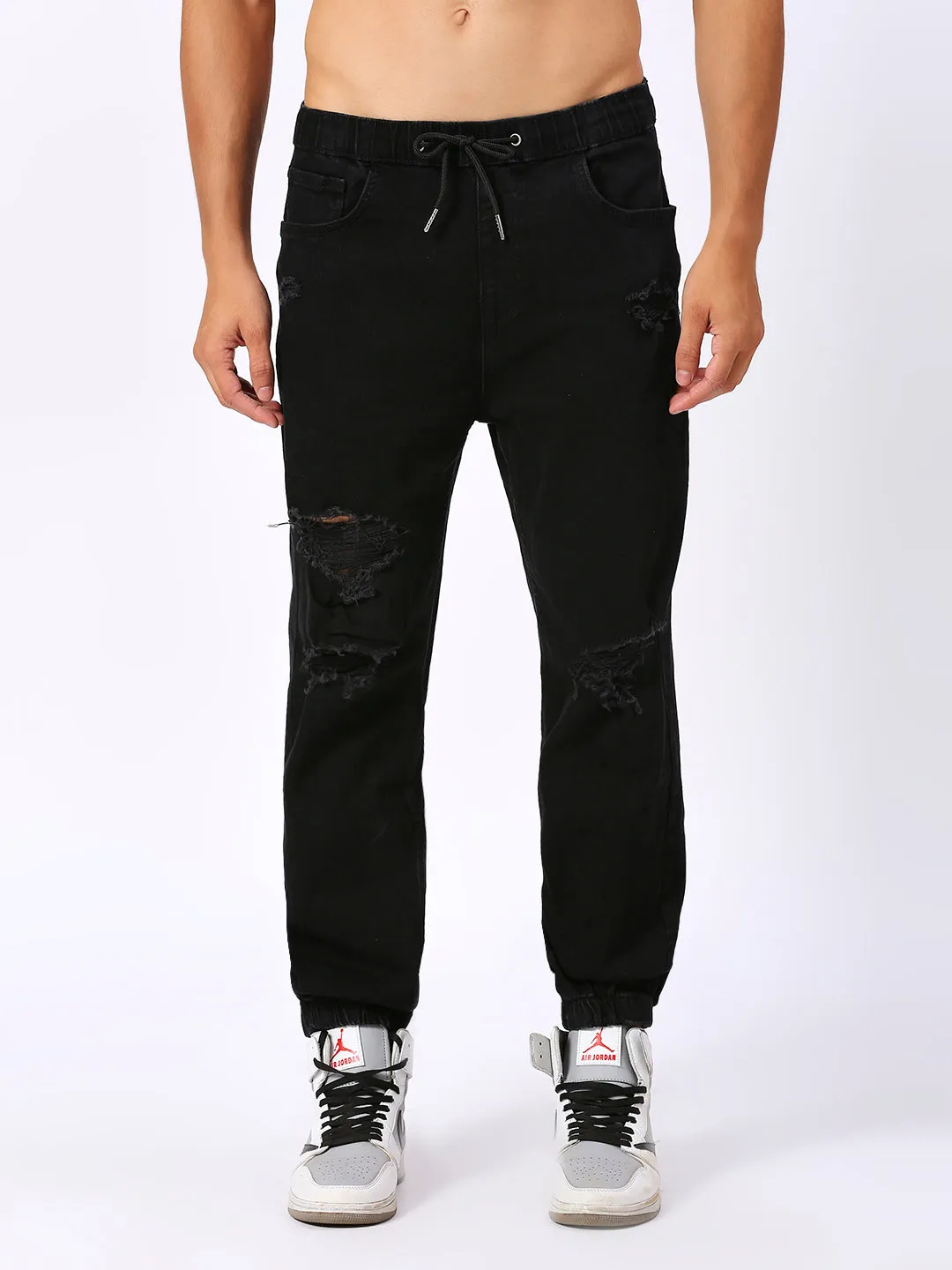 Men’s Black Ripped Jogger