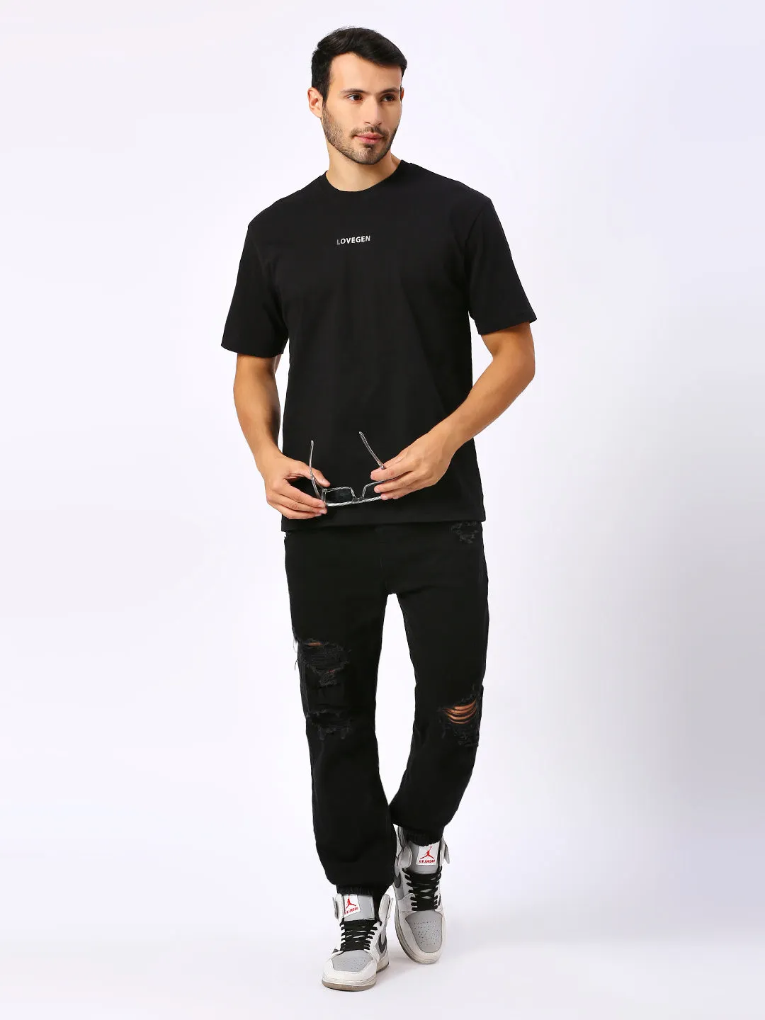 Men’s Black Ripped Jogger