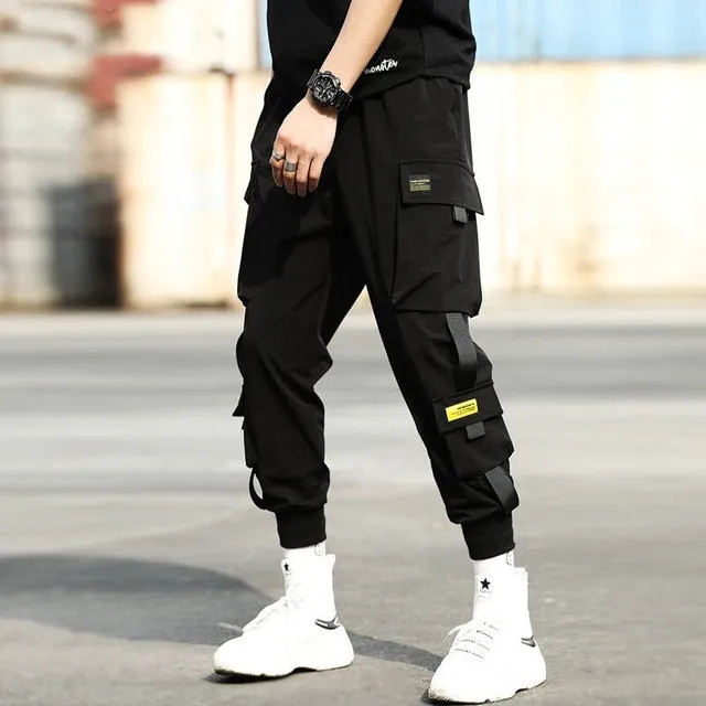 Men's black streetwear casual Pants