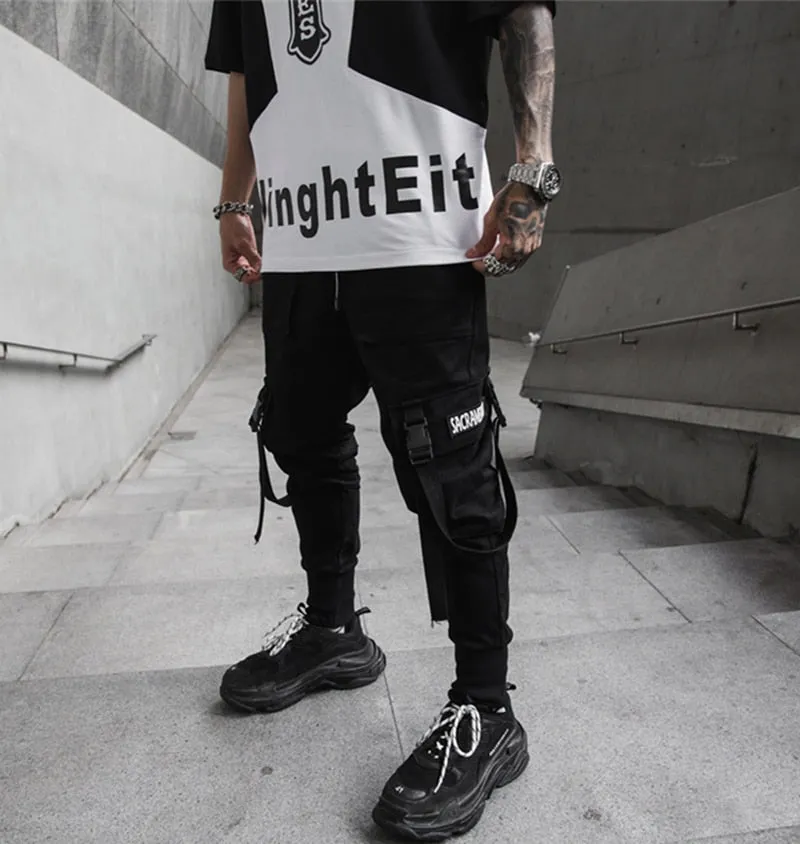 Men's black streetwear casual Pants