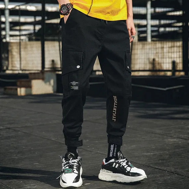 Men's black streetwear casual Pants