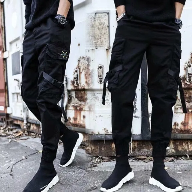 Men's black streetwear casual Pants