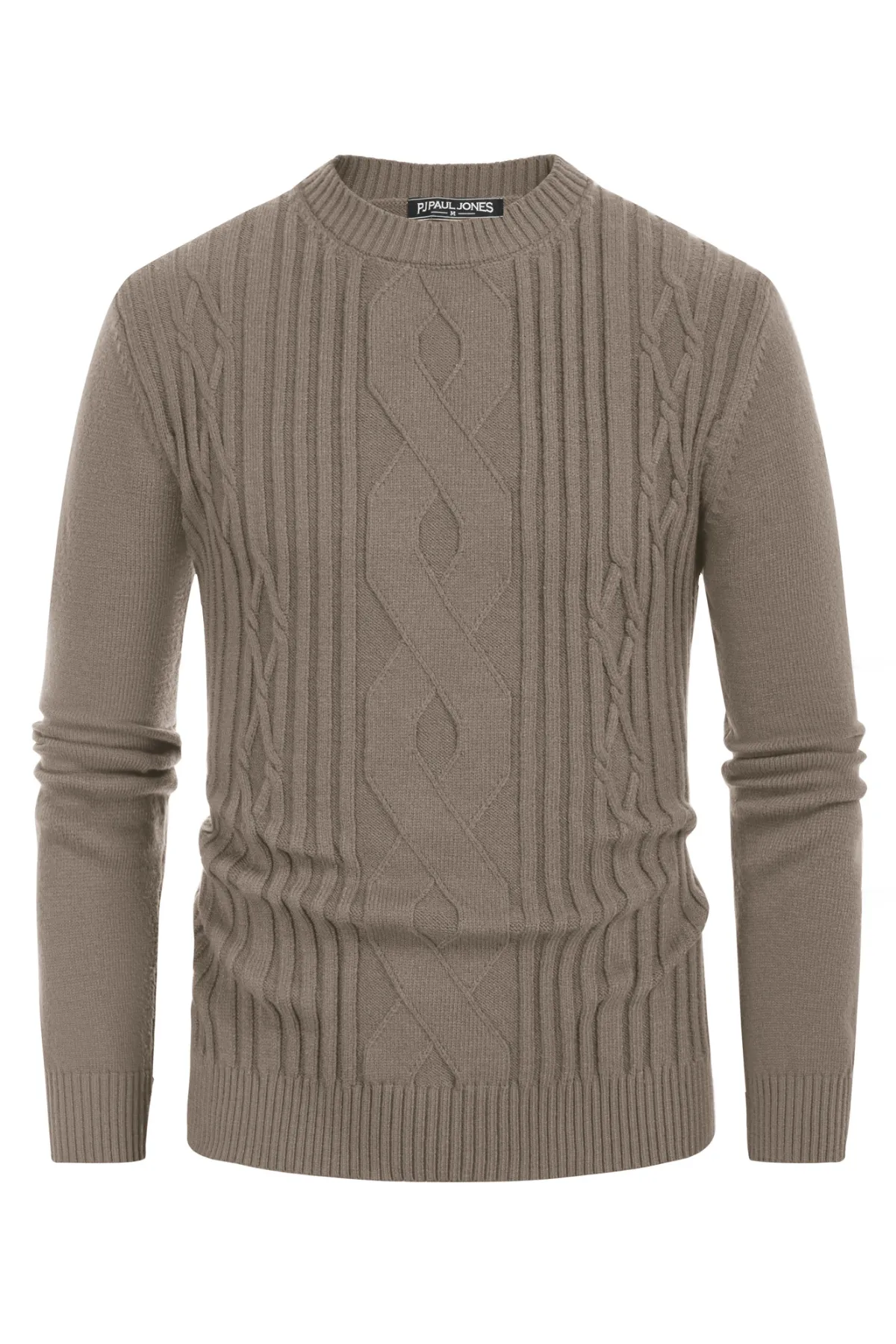 Mens Cable Knit Pullover Sweater Vintage Crewneck Warm Casual Sweaters