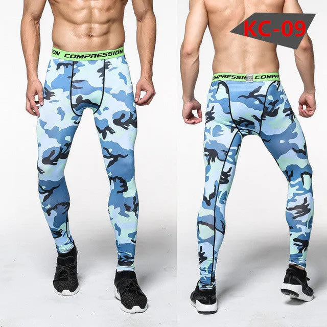 Men's Camouflage Versatile Compression Tights ideal for Cross-fit, Bodybuilding, Running