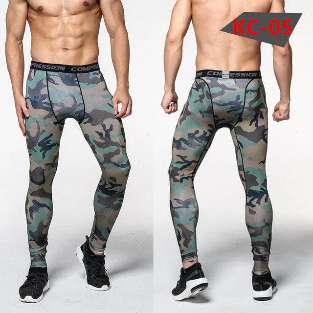 Men's Camouflage Versatile Compression Tights ideal for Cross-fit, Bodybuilding, Running