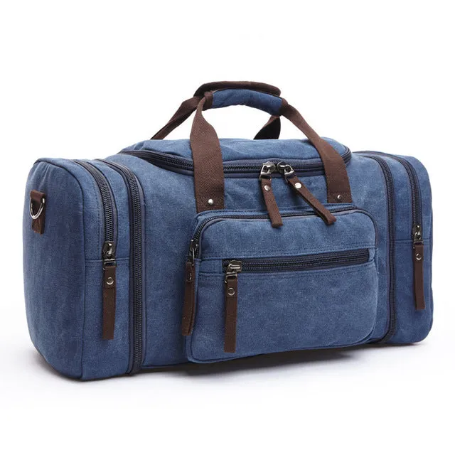 Men's Carry On Canvas Travel Duffel Bag