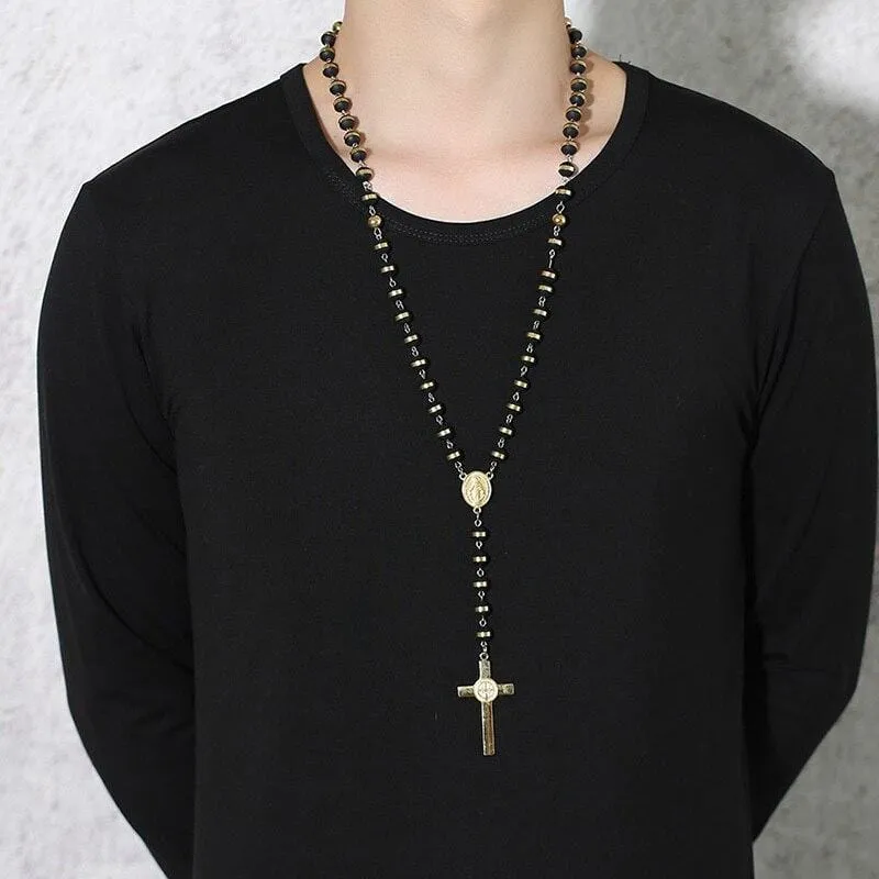 Men's Christian Necklace <br> St Benedict Cross