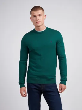 Mens Cotton Crewneck in Rain Forest