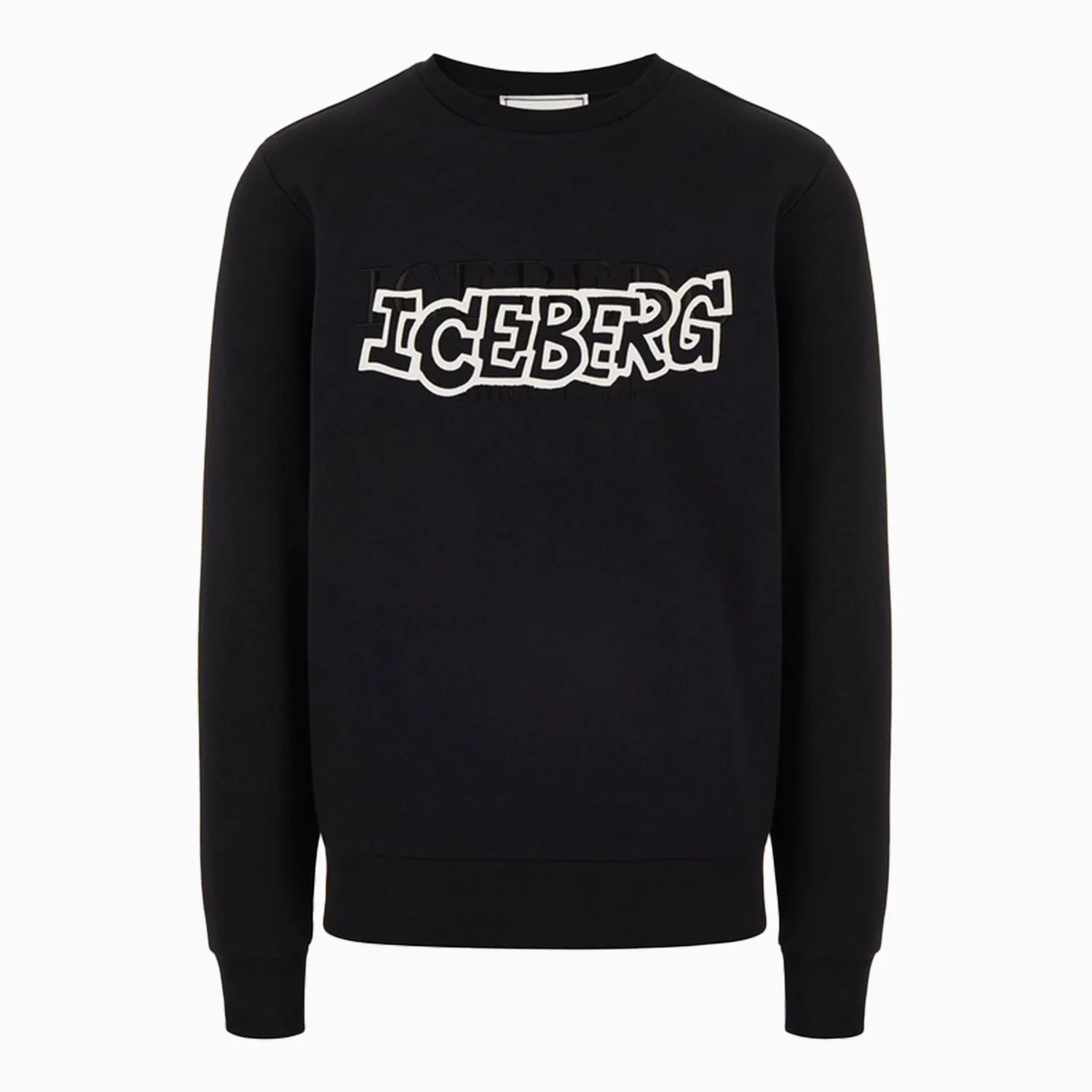 Men's Crew Neck Sweatshirt With Institutional And Cartoon Logo