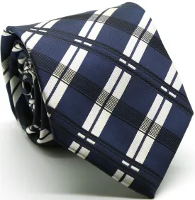 Mens Dads Classic Navy Stripe Pattern Business Casual Necktie & Hanky Set Z-3