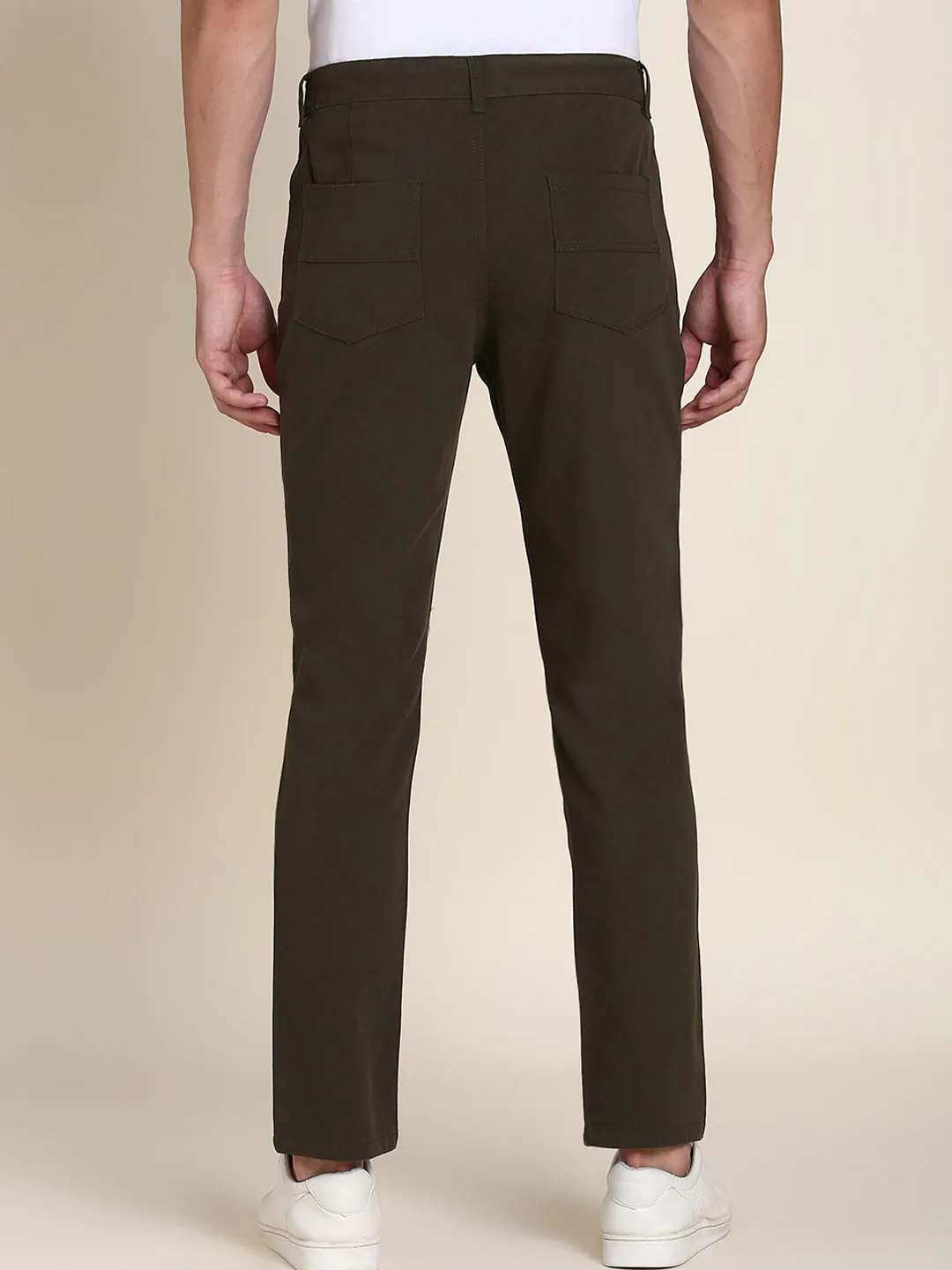 Men's Dark Olive Solid Chino