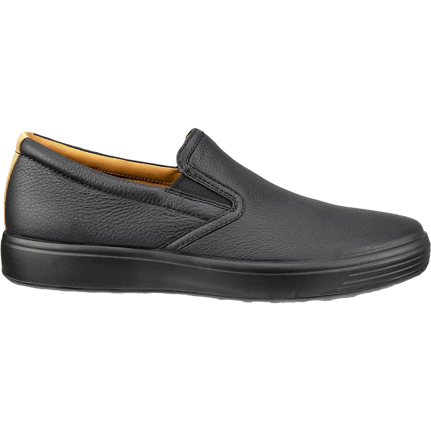 Men's Ecco Soft 7 Slip On 2.0 Black/Lion Leather