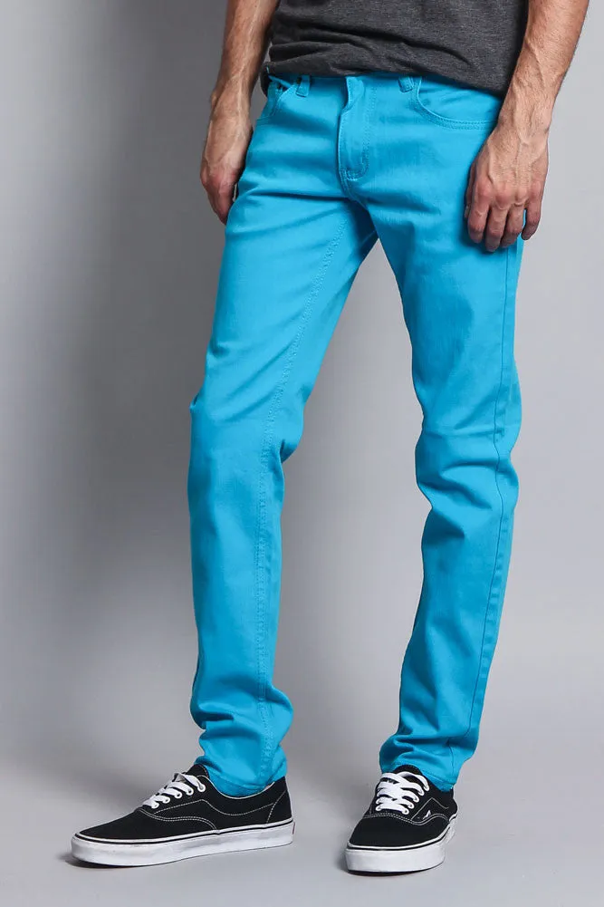 Men's Essential Skinny Fit Colored Jeans (Turquoise)