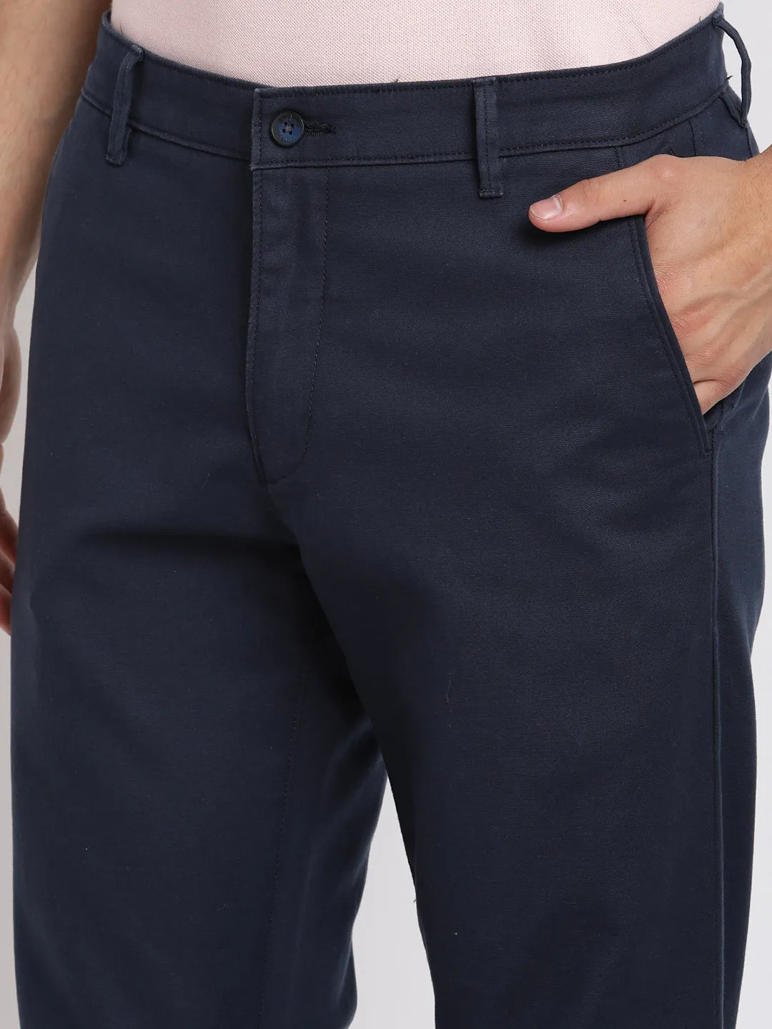 Men's Formal Flat front Blue  Trousers