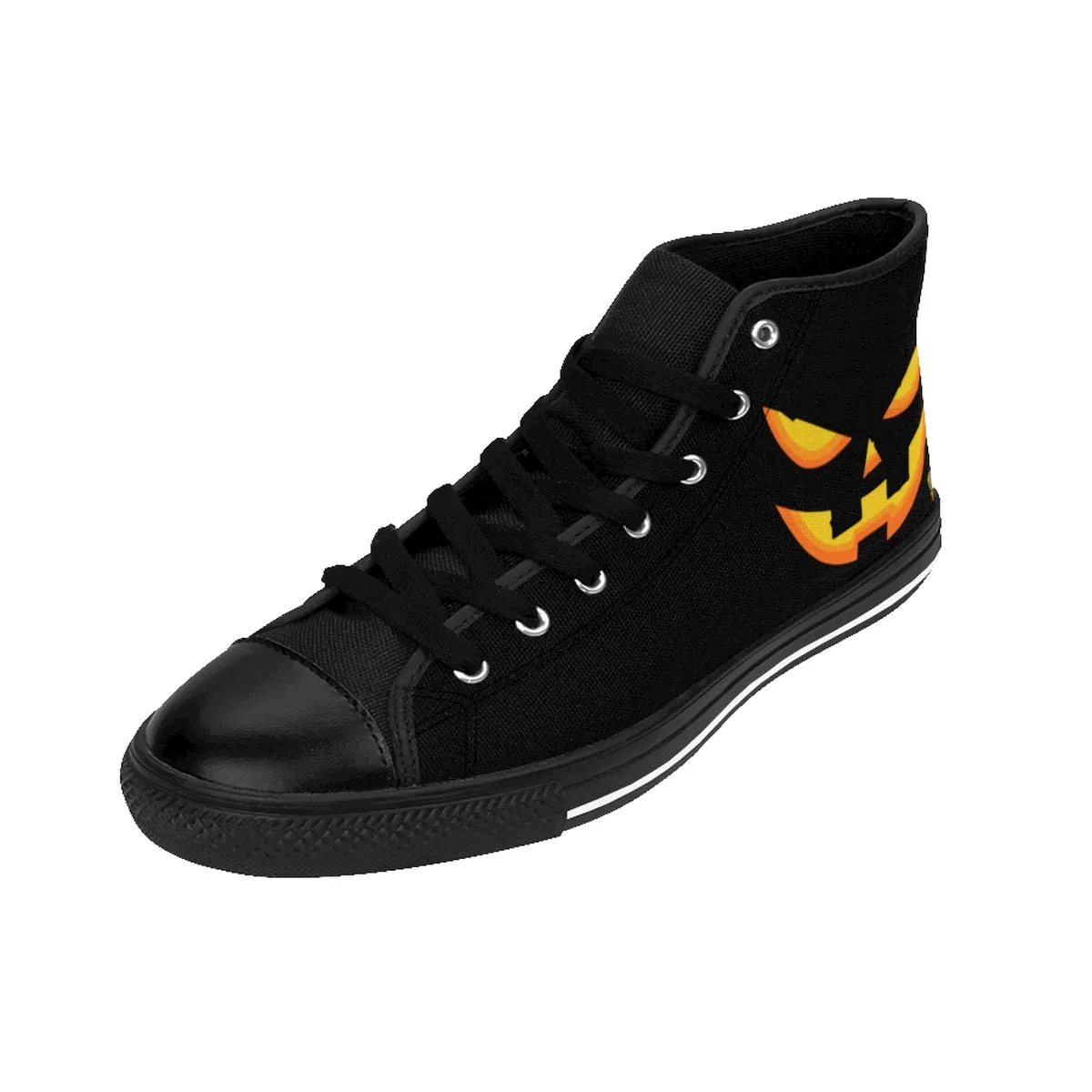 Men's Halloween Orange Creepy Pumpkin Face Men's High-Top Sneakers