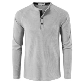 Men's Henley Casual Long Sleeve T-Shirts