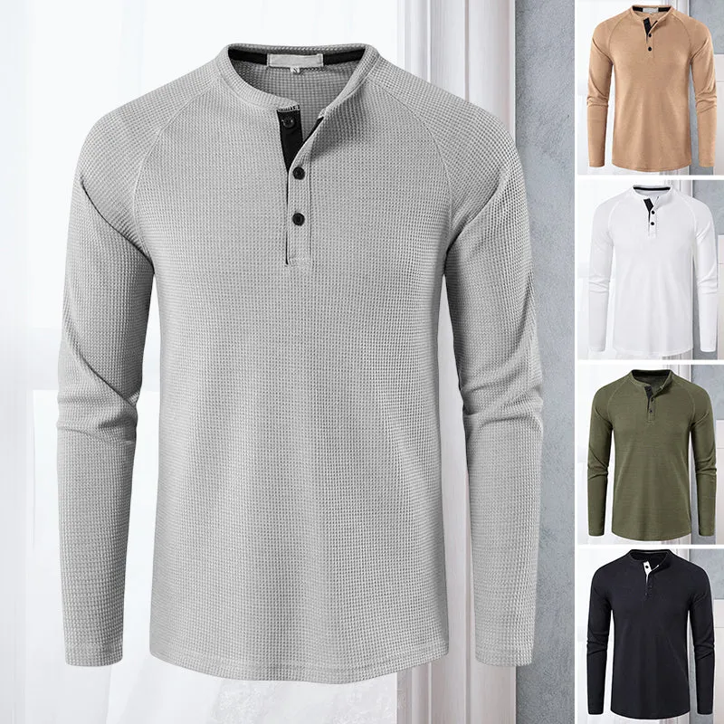 Men's Henley Casual Long Sleeve T-Shirts