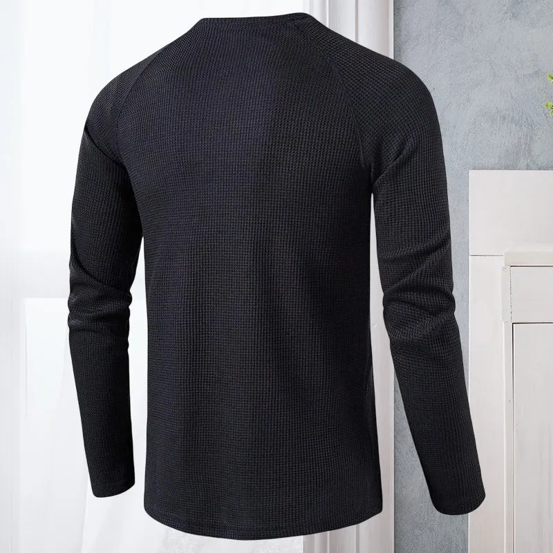 Men's Henley Casual Long Sleeve T-Shirts