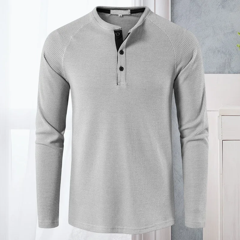 Men's Henley Casual Long Sleeve T-Shirts