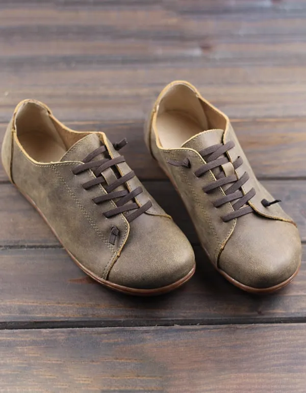 Men's Lace-up Comfortable Handmade Leather Retro Shoes 44