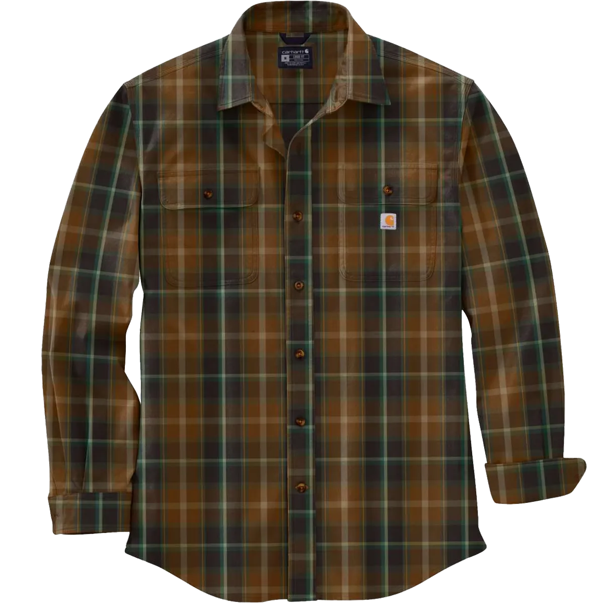 Men's Loose Fit Heavyweight Flannel Long Sleeve Plaid Shirt