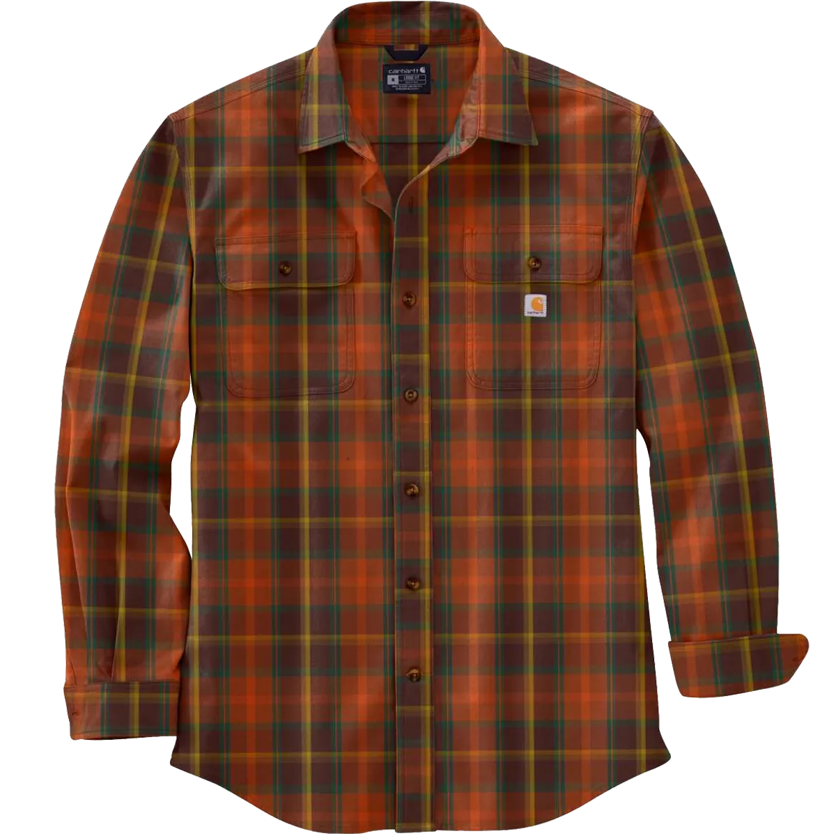 Men's Loose Fit Heavyweight Flannel Long Sleeve Plaid Shirt