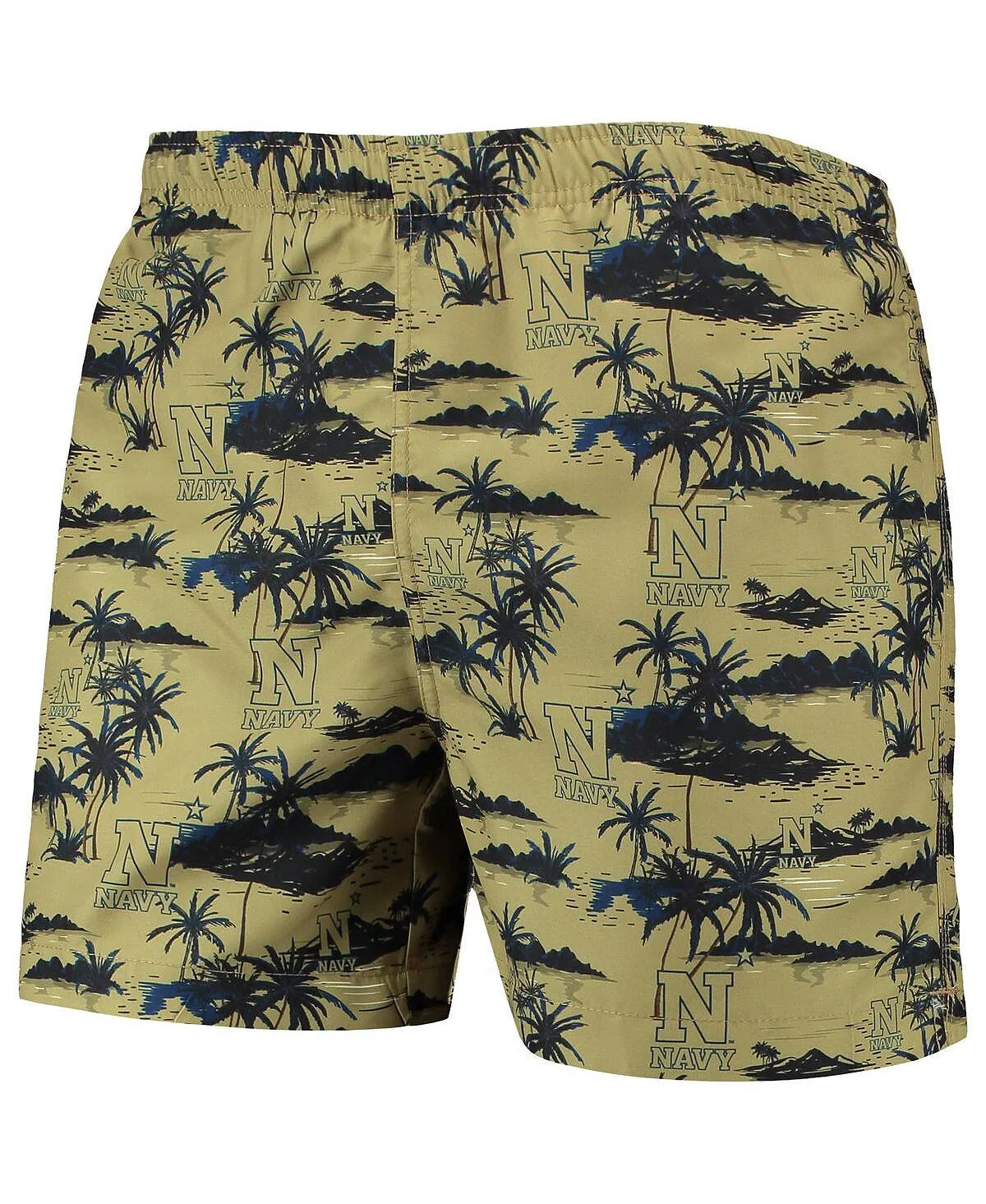 Men's midshipmen island palm swimming trunks gold navy blue FOCO