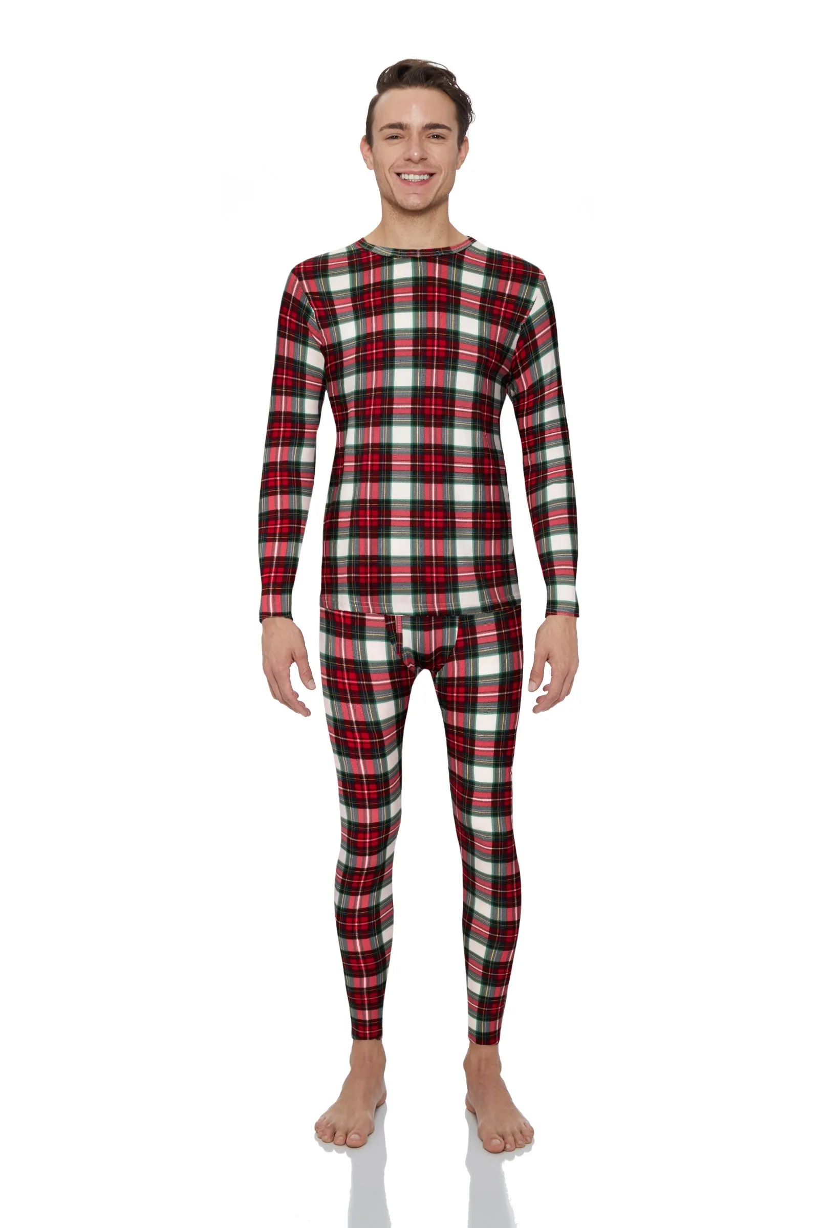 Men's Plaid Thermal Underwe Set