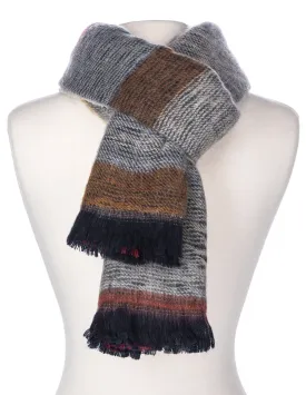 Men's Preston Plaid Reversible Winter Scarf - Navy/Light Grey