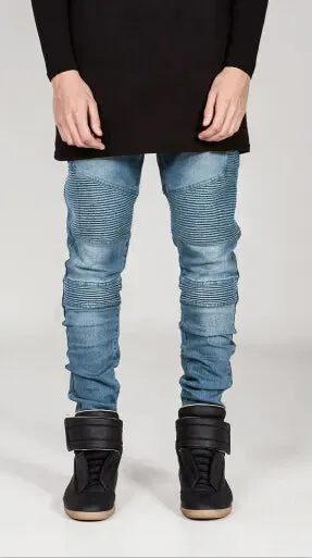 Men's Ribbed Slim Fit Biker Jeans