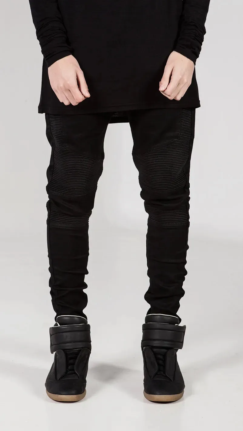 Men's Ribbed Slim Fit Biker Jeans