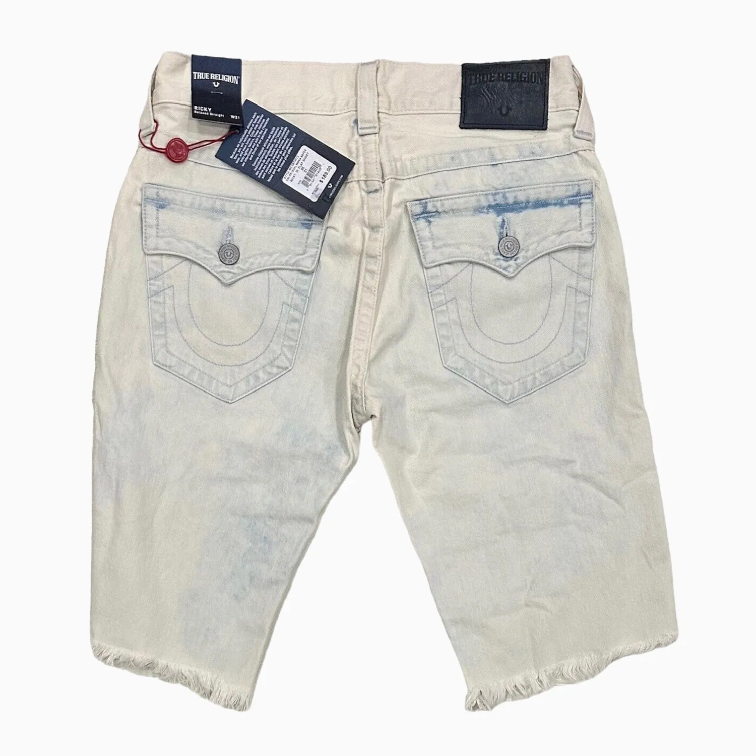 Men's Ricky Bleached Distressed Destruct Ripped Denim Jean Shorts