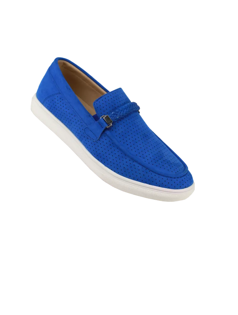 Men's Royal blue Casual Slip-On Shoes Suede Material Fashion Design Loafer