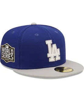 Men's Royal Gray Los Angeles Dodgers World Series Champions 2020 Letterman 59Fifty Hat. New Era