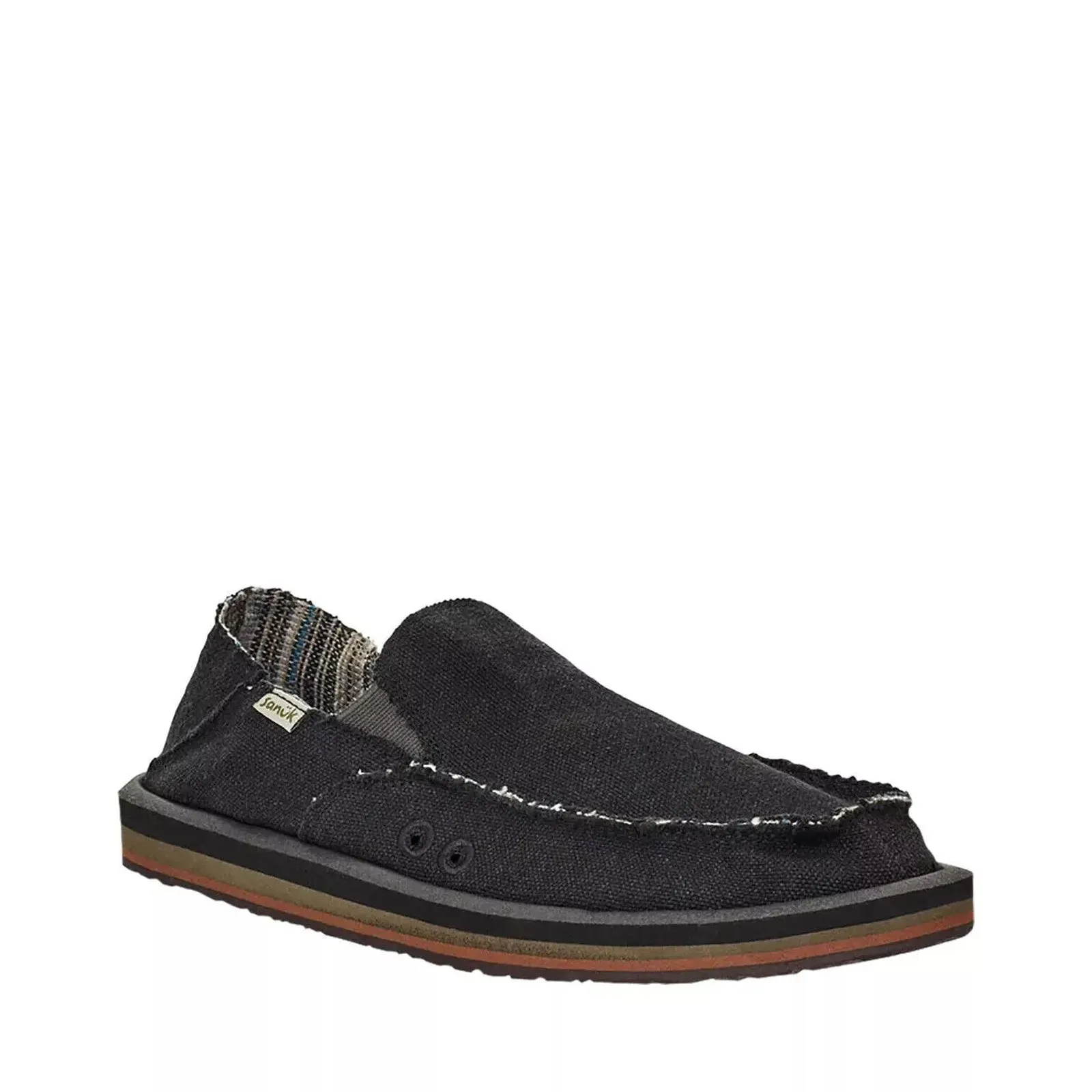 Men's Shoes Sanuk VAGABOND SOFT TOP HEMP Slip On Loafers 1117753 BLACK