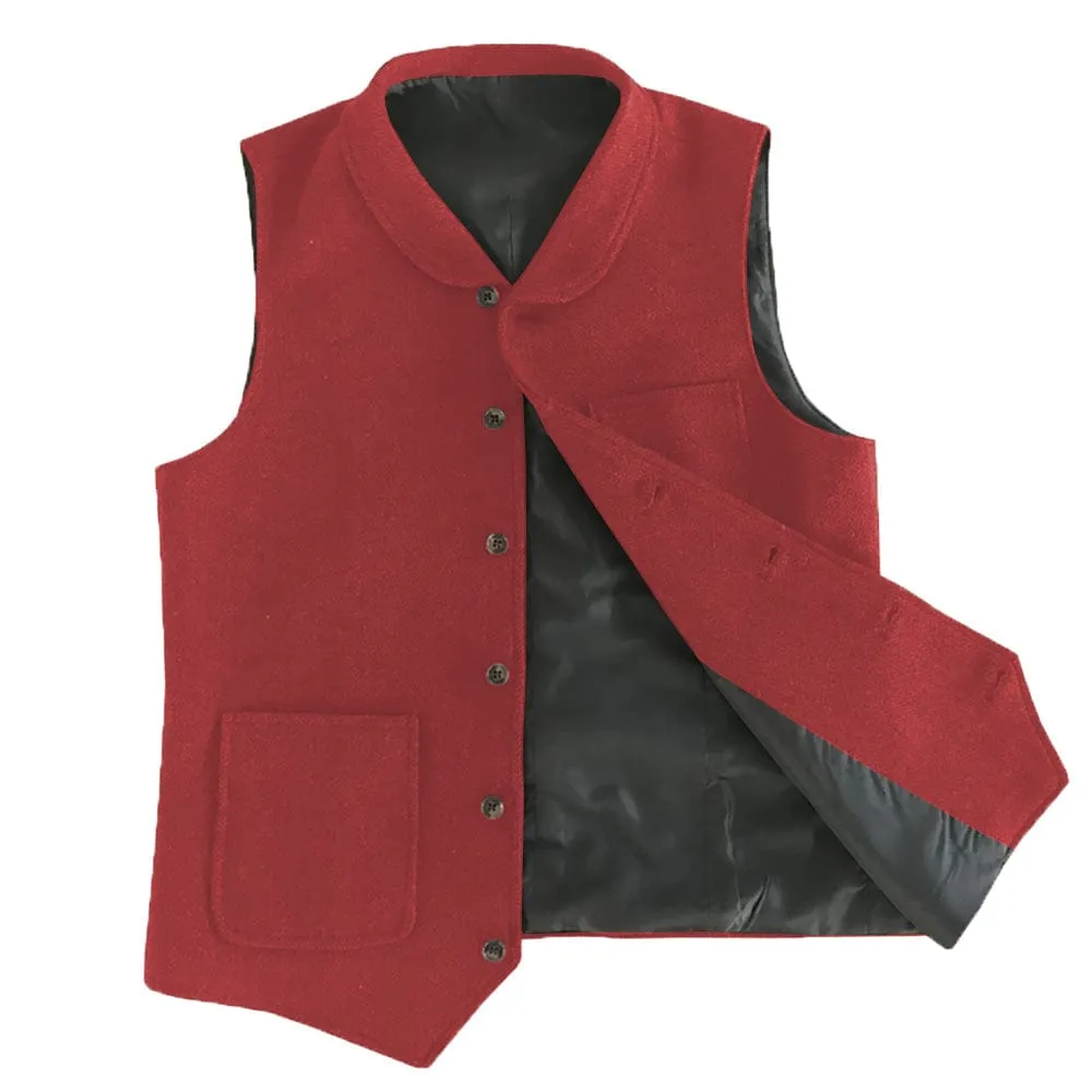 Men's Single Breasted Fashion Herringbone V Neck Waistcoat