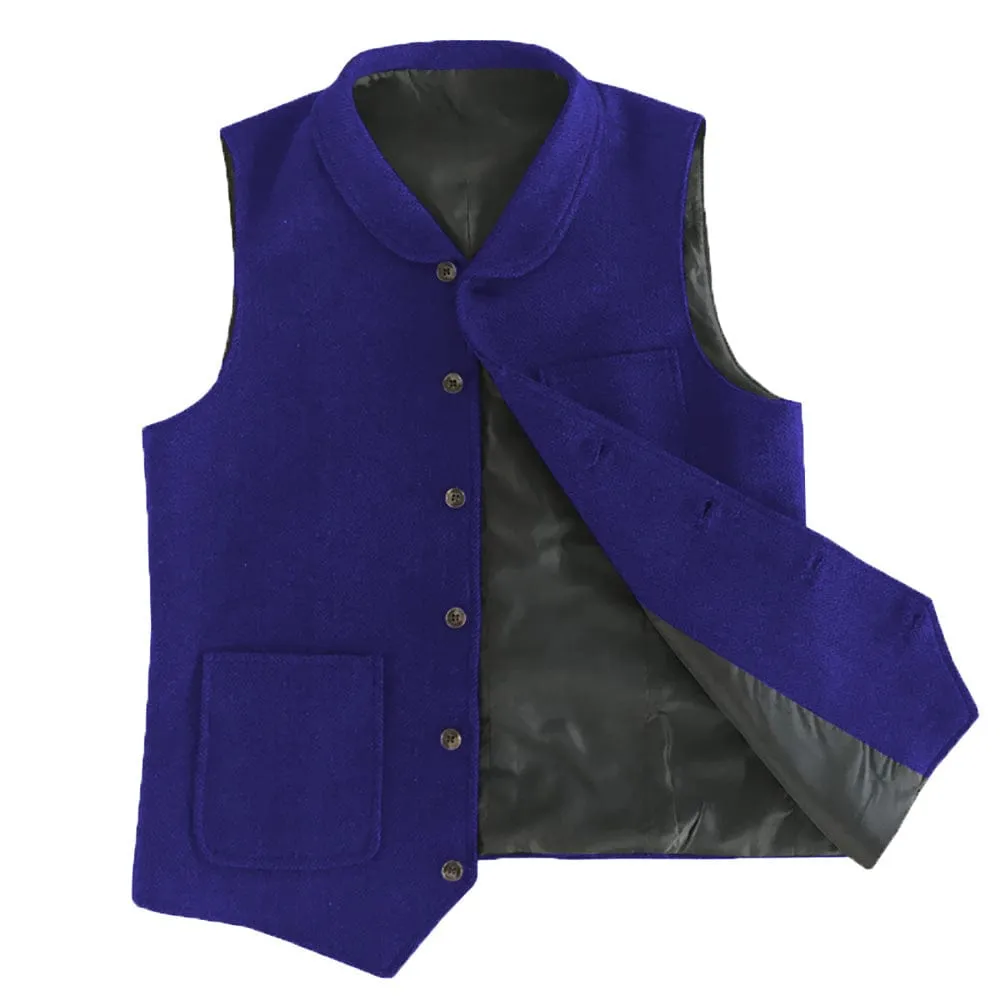 Men's Single Breasted Fashion Herringbone V Neck Waistcoat