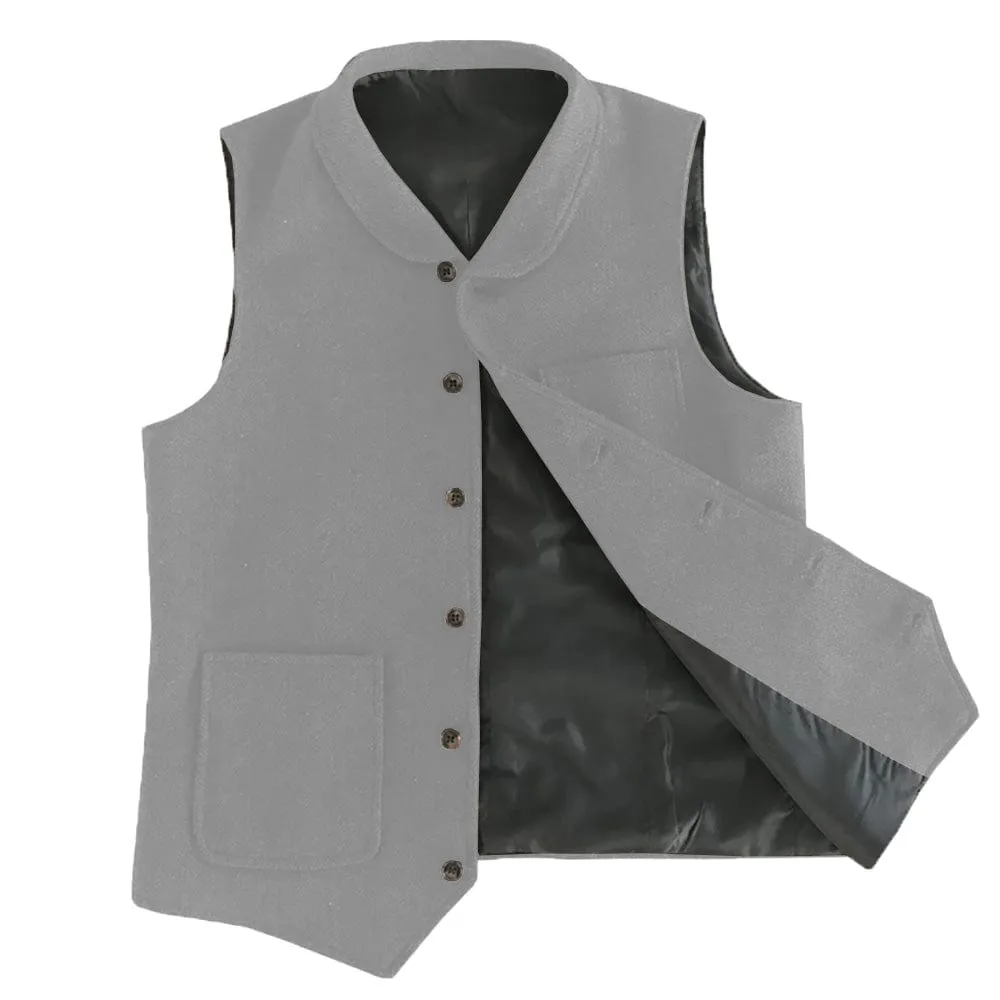 Men's Single Breasted Fashion Herringbone V Neck Waistcoat