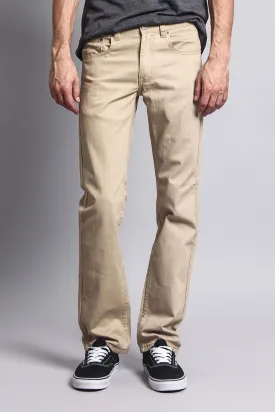 Men's Slim Fit Colored Denim Jeans (Khaki)