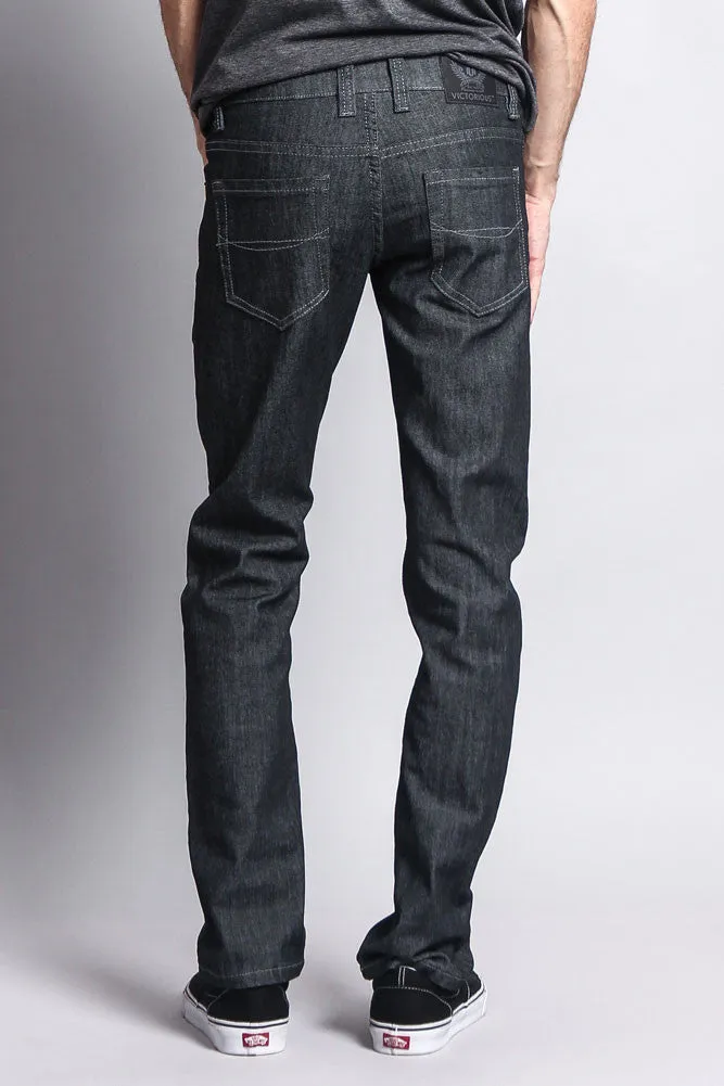 Men's Slim Fit Colored Denim Jeans (Raw Grey)